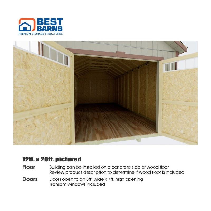 Best Barns Tailored Titan 12x20 Wood Garage Kit w/ Transom Doors - ( TTITTD20 )
