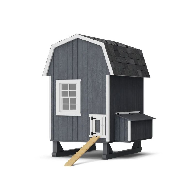 Little Cottage Co. 4x6 Gambrel Barn-Style Chicken Coop Wood Kit with Floor (4x6 GBCC-PNK)