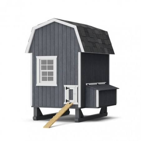 Little Cottage Co. 4x6 Gambrel Barn-Style Chicken Coop Wood Kit with Floor (4x6 GBCC-PNK)