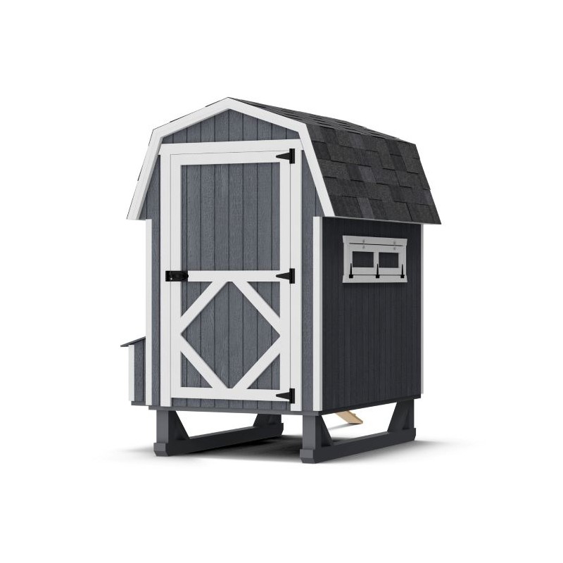 Little Cottage Co. 4x6 Gambrel Barn-Style Chicken Coop Wood Kit with Floor (4x6 GBCC-PNK)