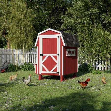 Little Cottage Co. 4x6 Gambrel Barn-Style Chicken Coop Wood Kit with Floor (4x6 GBCC-PNK)