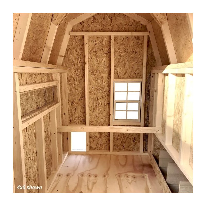 Little Cottage Co. 4x6 Gambrel Barn-Style Chicken Coop Wood Kit with Floor (4x6 GBCC-PNK)