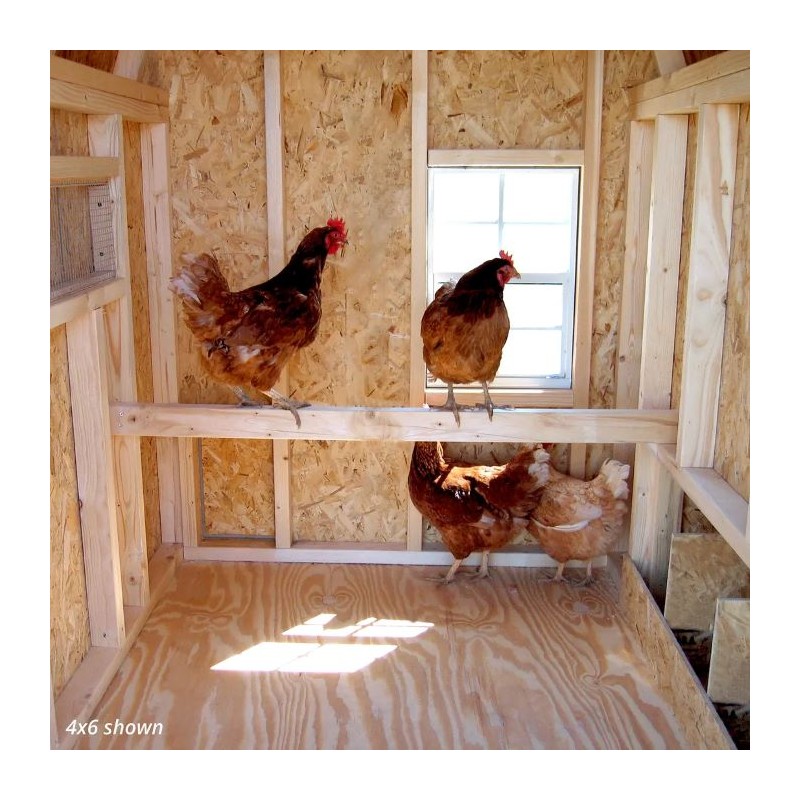 Little Cottage Co. 4x6 Gambrel Barn-Style Chicken Coop Wood Kit with Floor (4x6 GBCC-PNK)