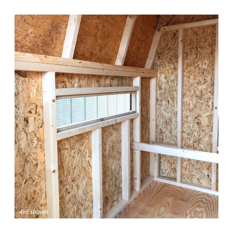 Little Cottage Co. 4x6 Gambrel Barn-Style Chicken Coop Wood Kit with Floor (4x6 GBCC-PNK)