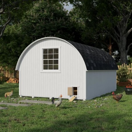 Little Cottage Co. 10x16 Round Roof Wood Chicken Coop Kit - (10x16 RRCC-PNK)