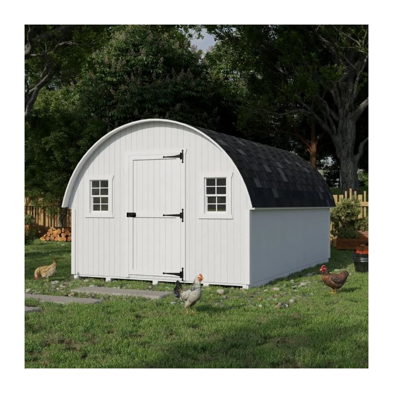 Little Cottage Co. 10x16 Round Roof Wood Chicken Coop Kit - (10x16 RRCC-PNK)