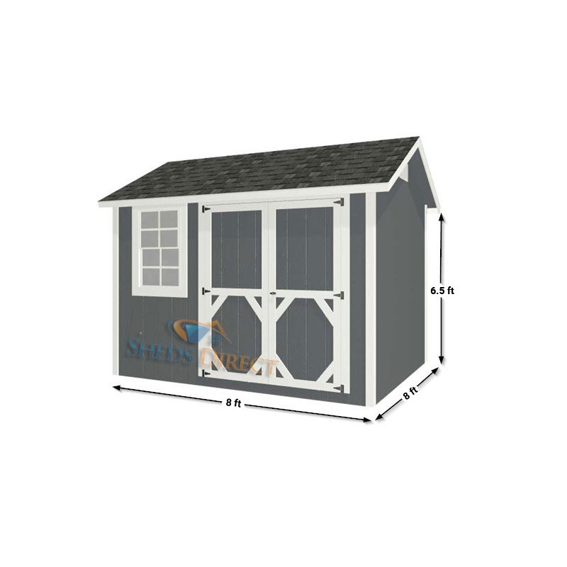 EZ-Fit Craftsman 8'W x 8'D Wood Storage Shed Kit (ez_craftsman88)