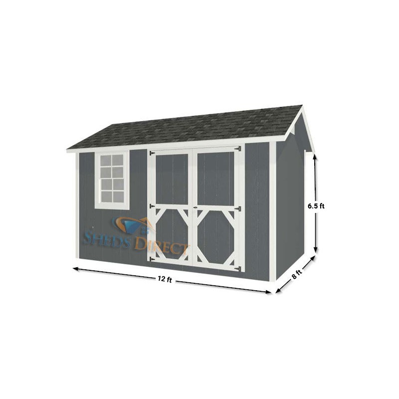 EZ-Fit Craftsman 8'W x 12'D Wood Storage Shed Kit (ez_craftsman812)