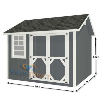 EZ-Fit Craftsman 10'W x 10'D Wood Storage Shed Kit (ez_craftsman1010)