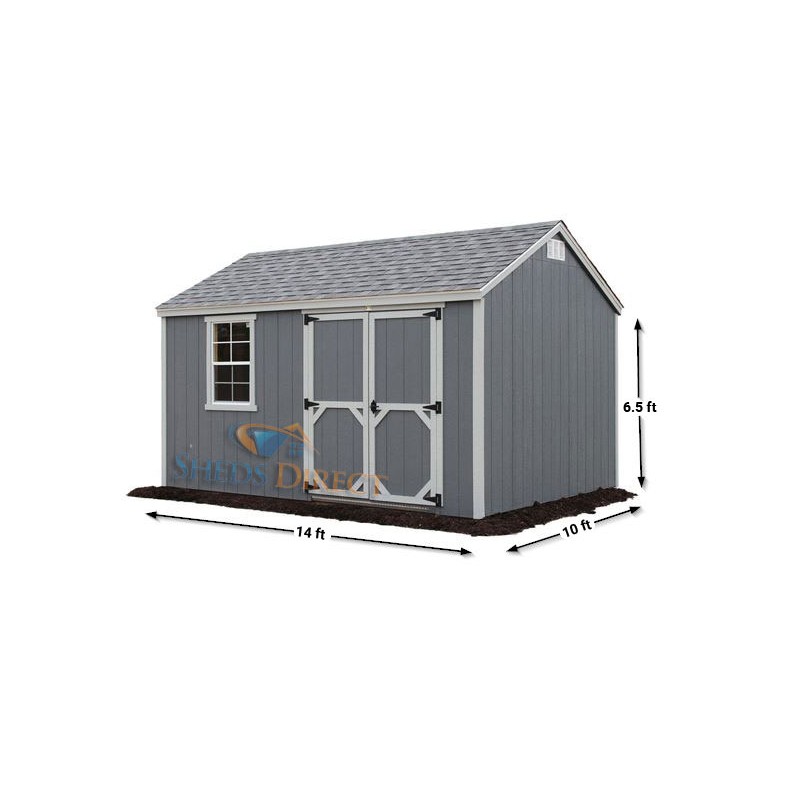 EZ-Fit Craftsman 10'W x 14'D Wood Storage Shed Kit (ez_craftsman1014)