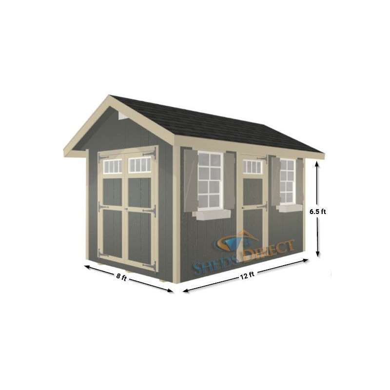 EZ-Fit 8x12 Riverside Wood Storage Shed Kit (ez_riverside812)