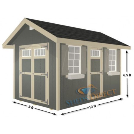 EZ-Fit 8x12 Riverside Wood Storage Shed Kit (ez_riverside812)