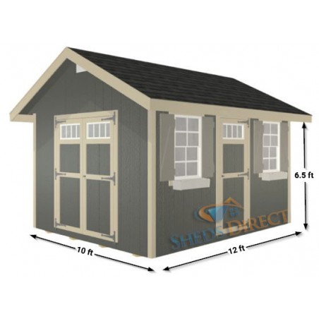 EZ-Fit 10x12 Riverside Wood Storage Shed Kit (ez_riverside1012)