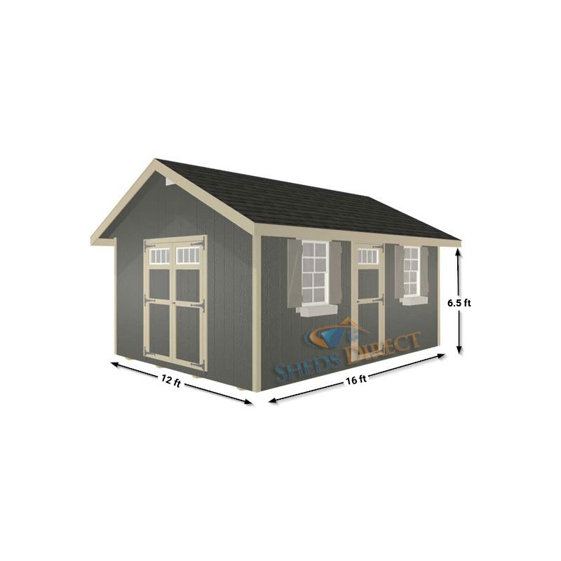 EZ-Fit 12x16 Riverside Wood Storage Shed Kit (ez_riverside1216)