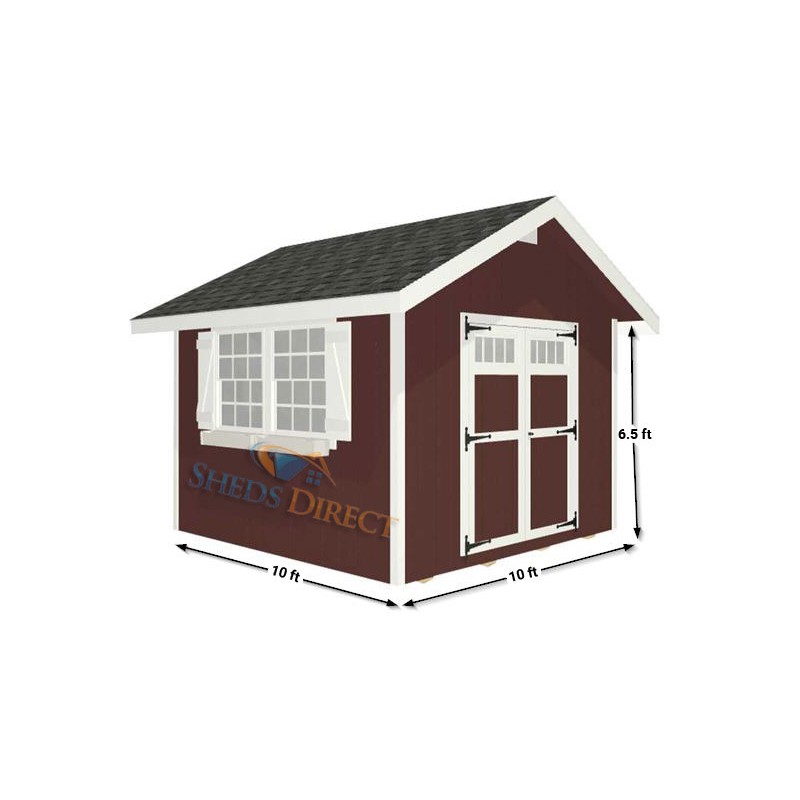 EZ-Fit Homestead 10x10 Wood Shed Kit (ez_homestead1010)