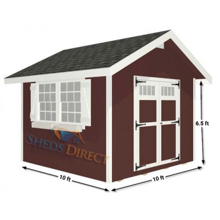 EZ-Fit Homestead 10x10 Wood Shed Kit (ez_homestead1010)