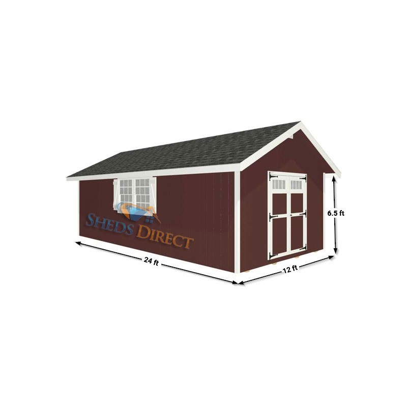 EZ-Fit Homestead 12x24 Wood Shed Kit (ez_homestead1224)