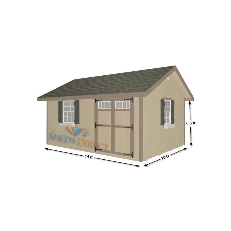 EZ-Fit Heritage 10x14 Wood Storage Shed Kit (ez_heritage1014)