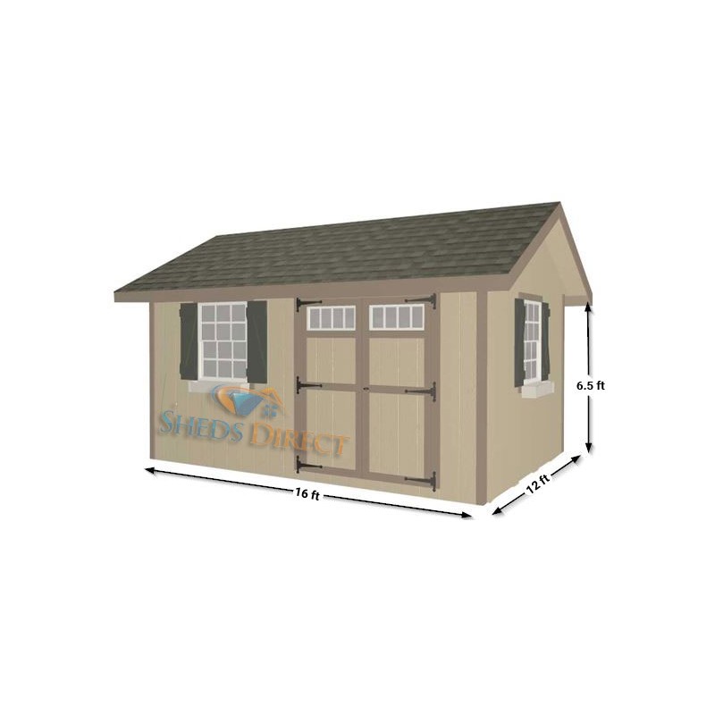 EZ-Fit Heritage 12x16 Wood Storage Shed Kit (ez_heritage1216)