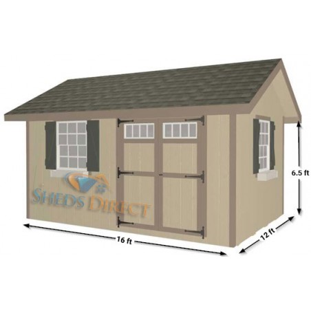 EZ-Fit Heritage 12x16 Wood Storage Shed Kit (ez_heritage1216)