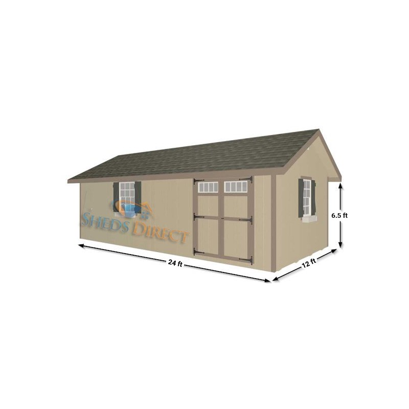 EZ-Fit Heritage 12x24 Wood Storage Shed Kit (ez_heritage1224)