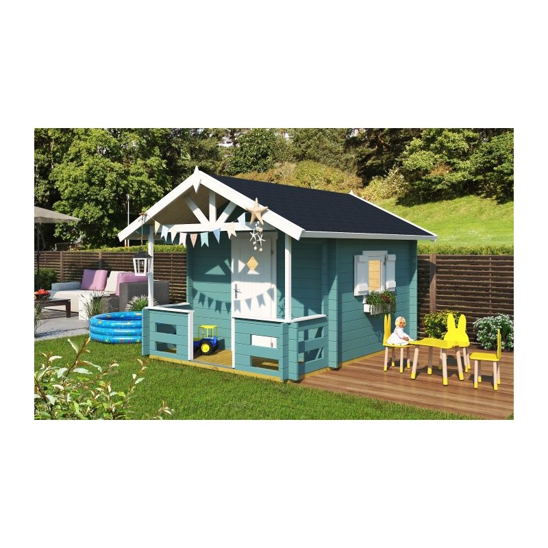 Lasita Lido Kids Club Wood Playhouse Kit with Terrace - (284799)