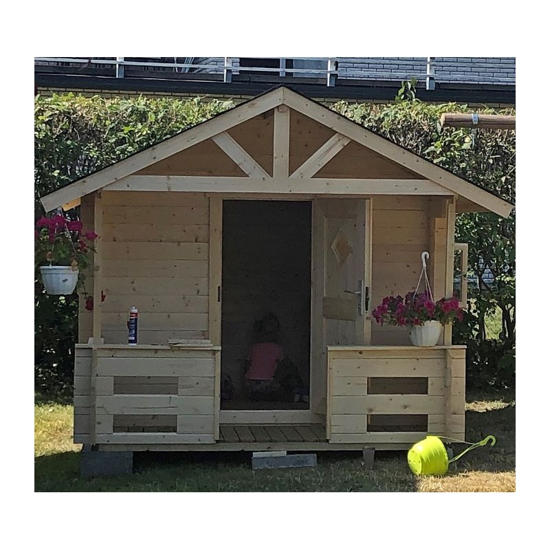 Lasita Lido Kids Club Wood Playhouse Kit with Terrace - (284799)
