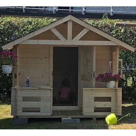 Lasita Lido Kids Club Wood Playhouse Kit with Terrace - (284799)