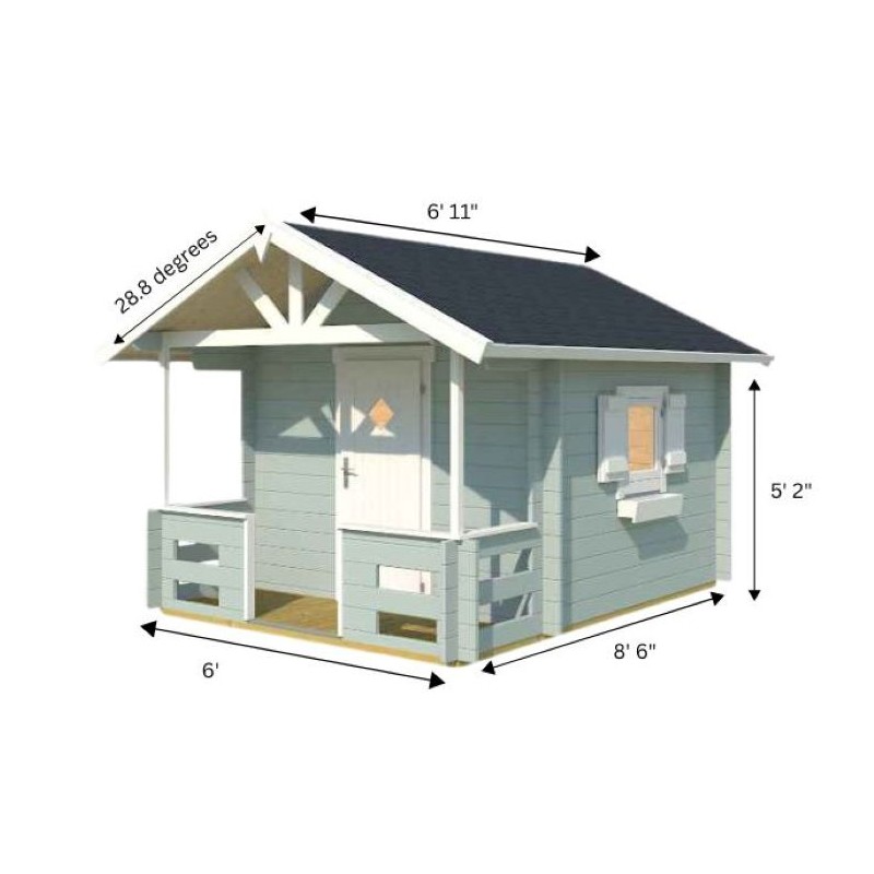 Lasita Lido Kids Club Wood Playhouse Kit with Terrace - (284799)