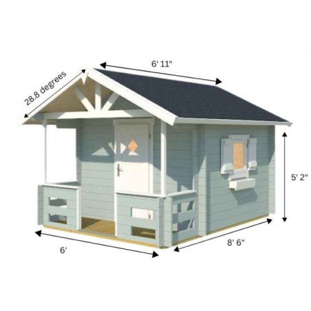 Lasita Lido Kids Club Wood Playhouse Kit with Terrace - (284799)