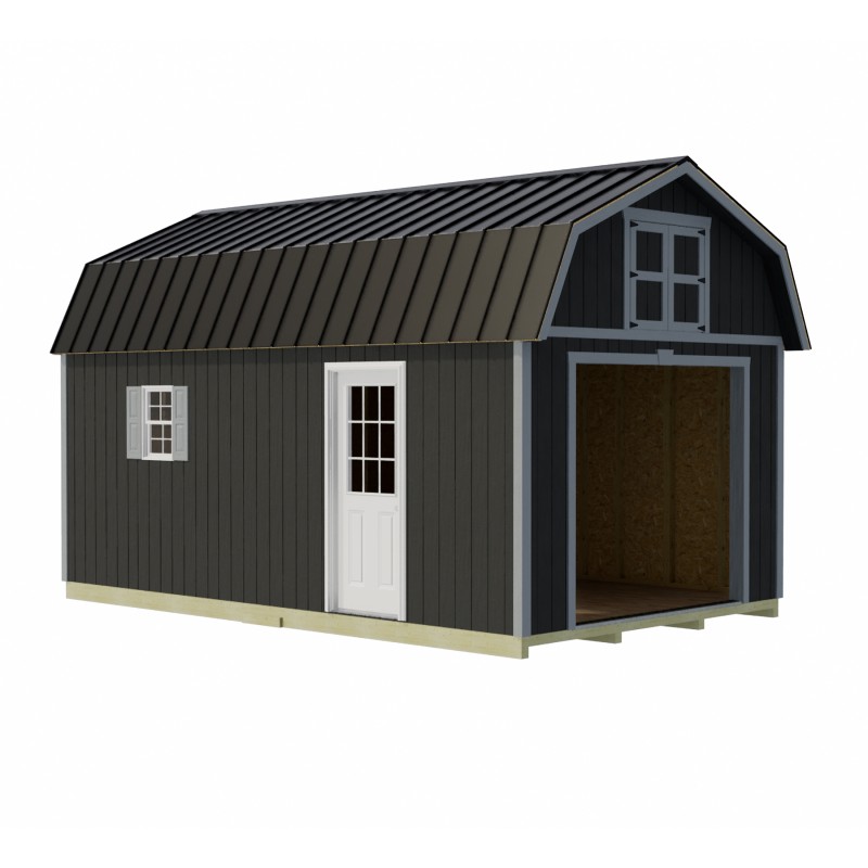 Best Barns Maker's Loft 12x20 Premium Garage Kit w/ Gambrel Roof & Split Loft, No Doors (MLOFND20LF)