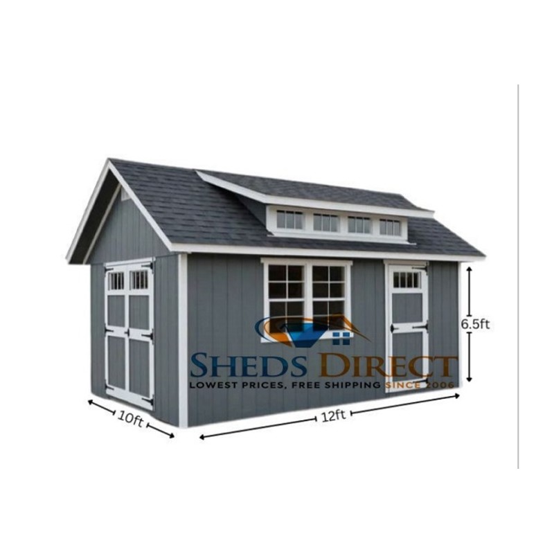 EZ-Fit 10x12 SkyView Panelized Wood Storage Shed Kit with Windows - (ez_skyview1012)