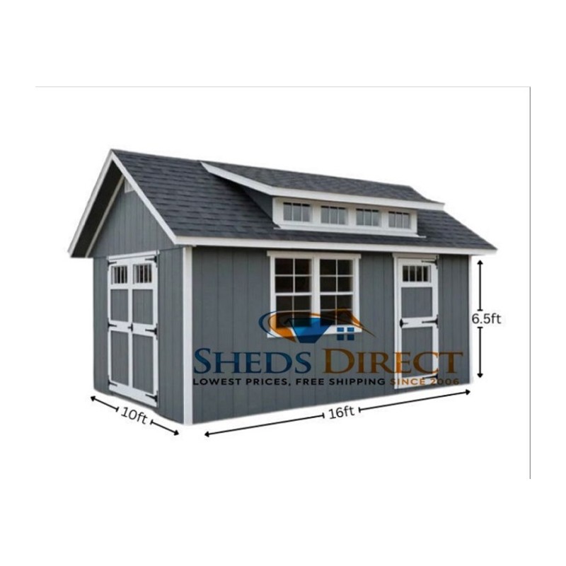 EZ-Fit 10x16 SkyView Panelized Wood Storage Shed Kit with Windows - (Ez_skyview1016)