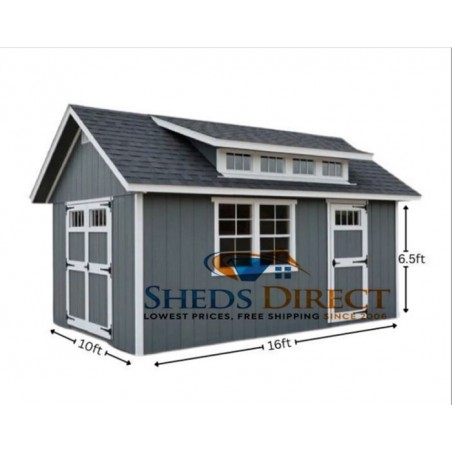 EZ-Fit 10x16 SkyView Panelized Wood Storage Shed Kit with Windows - (Ez_skyview1016)