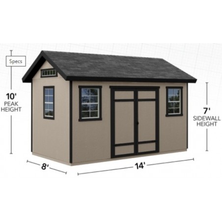 Handy Home Yardline Berkdale 14x8 Wood Shed with Floor (19464-1)
