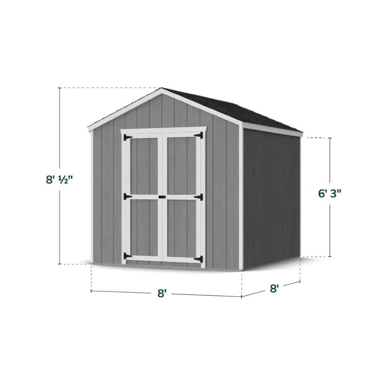 Little Cottage Co. 8x8 Value Gable Wood Storage Shed Kit (8x8 VGS-PC)