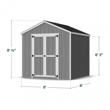 Little Cottage Co. 8x8 Value Gable Wood Storage Shed Kit (8x8 VGS-PC)