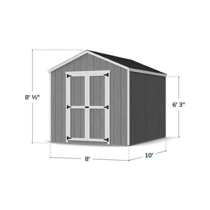Little Cottage Co. 8x10 Value Gable Wood Storage Shed Kit (8x10 VGS-PC)