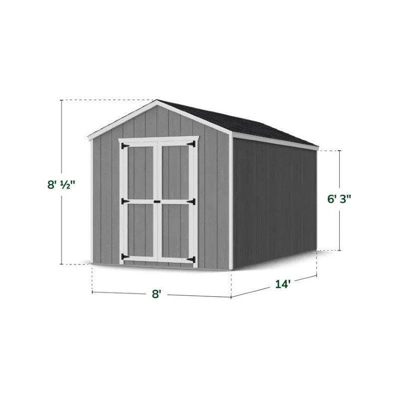 Little Cottage Co. 8x14 Value Gable Wood Storage Shed Kit (8x14 VGS-PC)