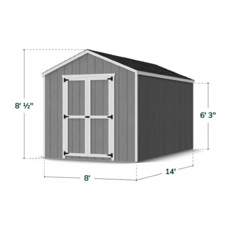 Little Cottage Co. 8x14 Value Gable Wood Storage Shed Kit (8x14 VGS-PC)