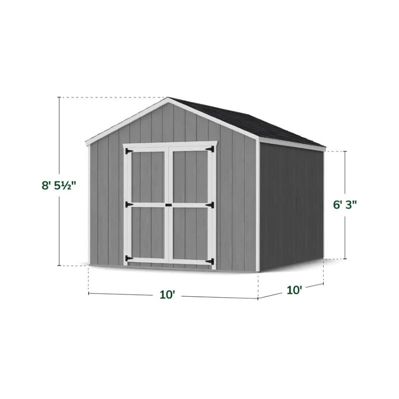 Little Cottage Co. 10x10 Value Gable Wood Storage Shed Kit (10x10 VGS-PC)