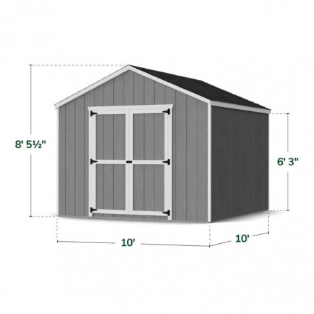 Little Cottage Co. 10x10 Value Gable Wood Storage Shed Kit (10x10 VGS-PC)