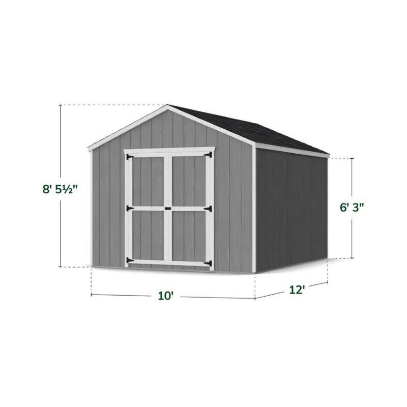 Little Cottage Co. 10x12 Value Gable Wood Storage Shed Kit (10x12 VGS-PC)