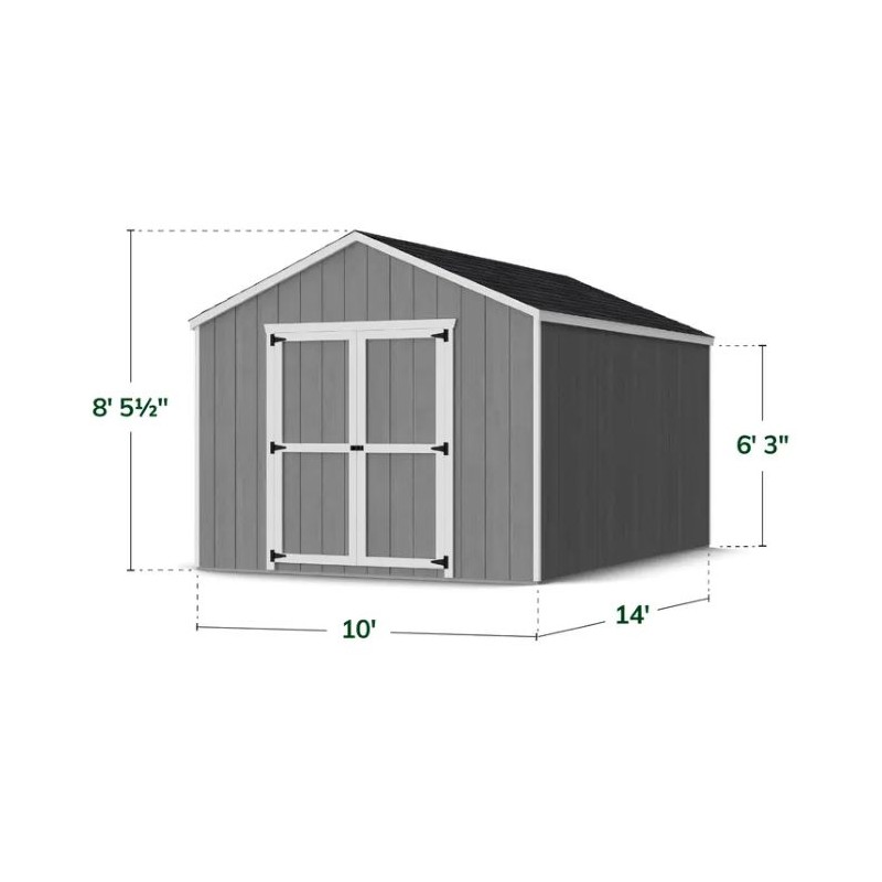 Little Cottage Co. 10x14 Value Gable Wood Shed Kit (10x14 VGS-PC)