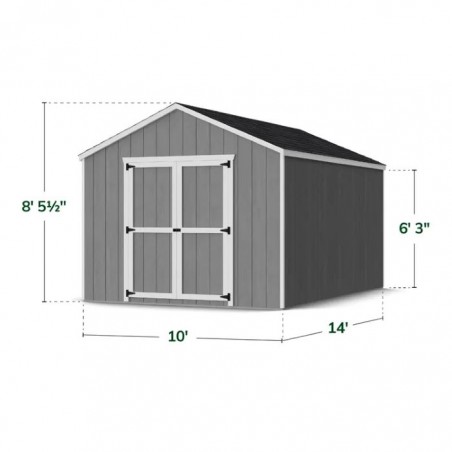Little Cottage Co. 10x14 Value Gable Wood Shed Kit (10x14 VGS-PC)