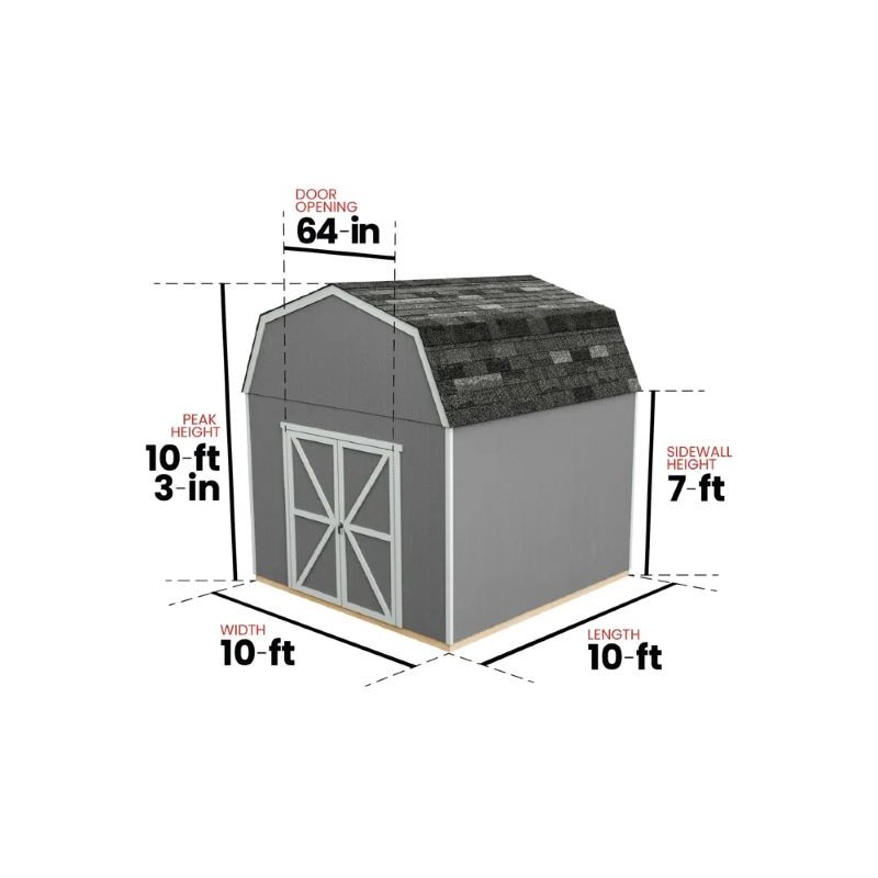 Handy Home 10x10 Braymore Wood Storage Shed Kit w/ Floor (19451-1)
