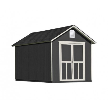 Handy Home Meridian 8x12 Wood Storage Shed Kit w/ Floor - Contemporary Style (19350-7)