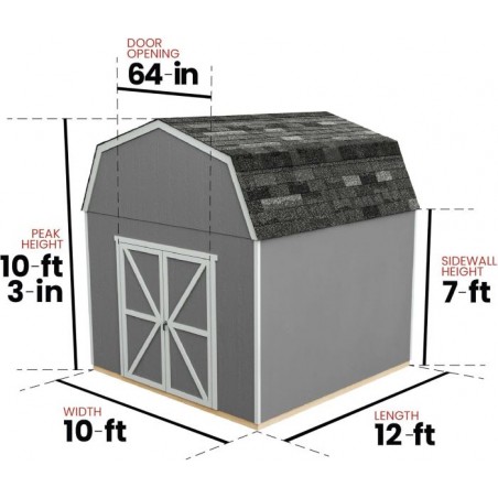 Handy Home 10x12 Braymore Wood Storage Shed Kit (19452-8)