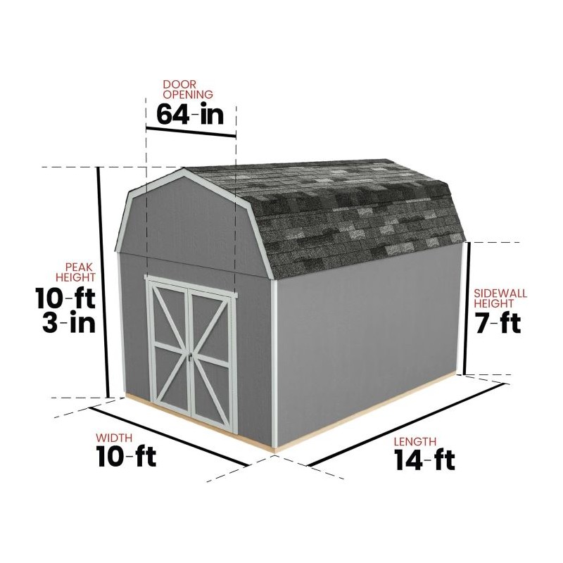 Handy Home 10x14 Braymore Wood Storage Shed Kit (19454-2)