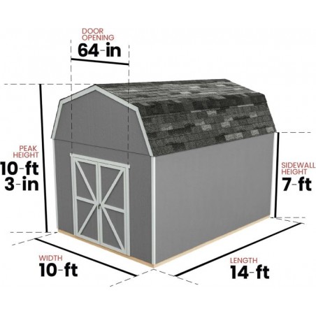 Handy Home 10x14 Braymore Wood Storage Shed Kit (19454-2)